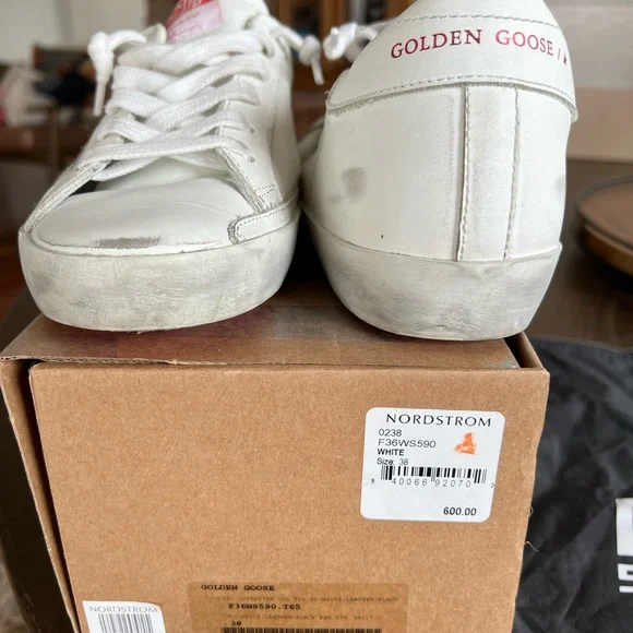 Golden Goose White and Red Sneakers - Picture 4 of 13